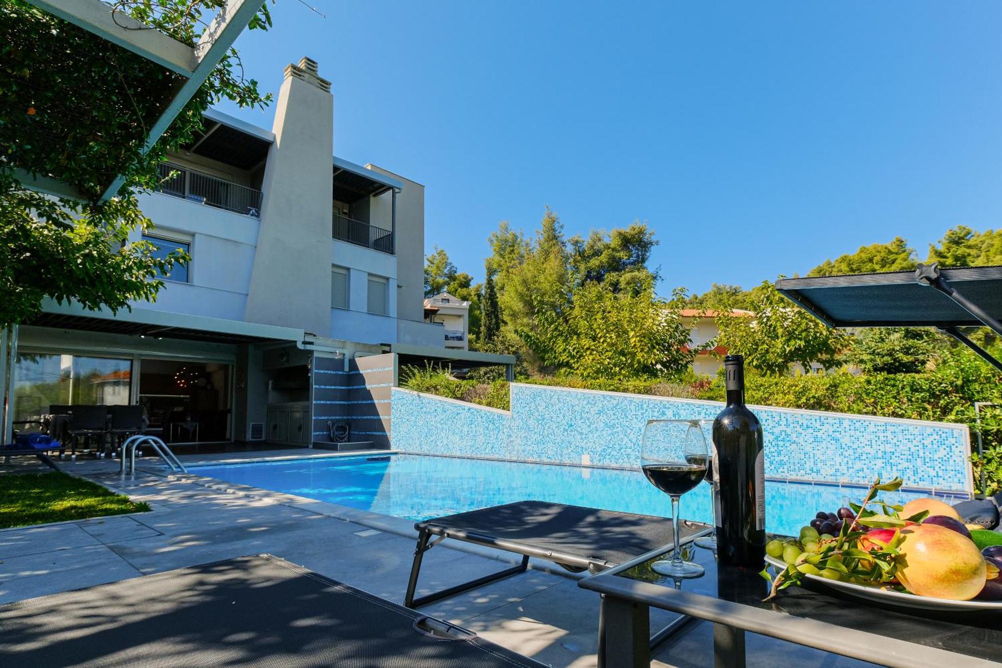 Deluxe Chrousso Pool Villa Paliouri Exteriör bild